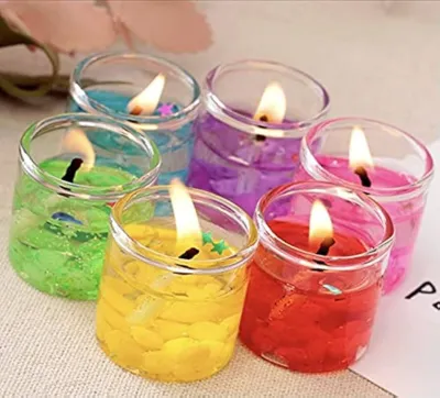 Multi Color Jelly Candle Light Set (6 pcs)